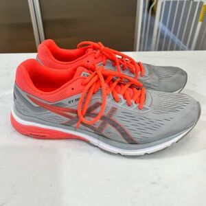 ASICS GT-1000 7 1012A030 Women's US 11 Running Shoes Gray Flash Coral Sneakers